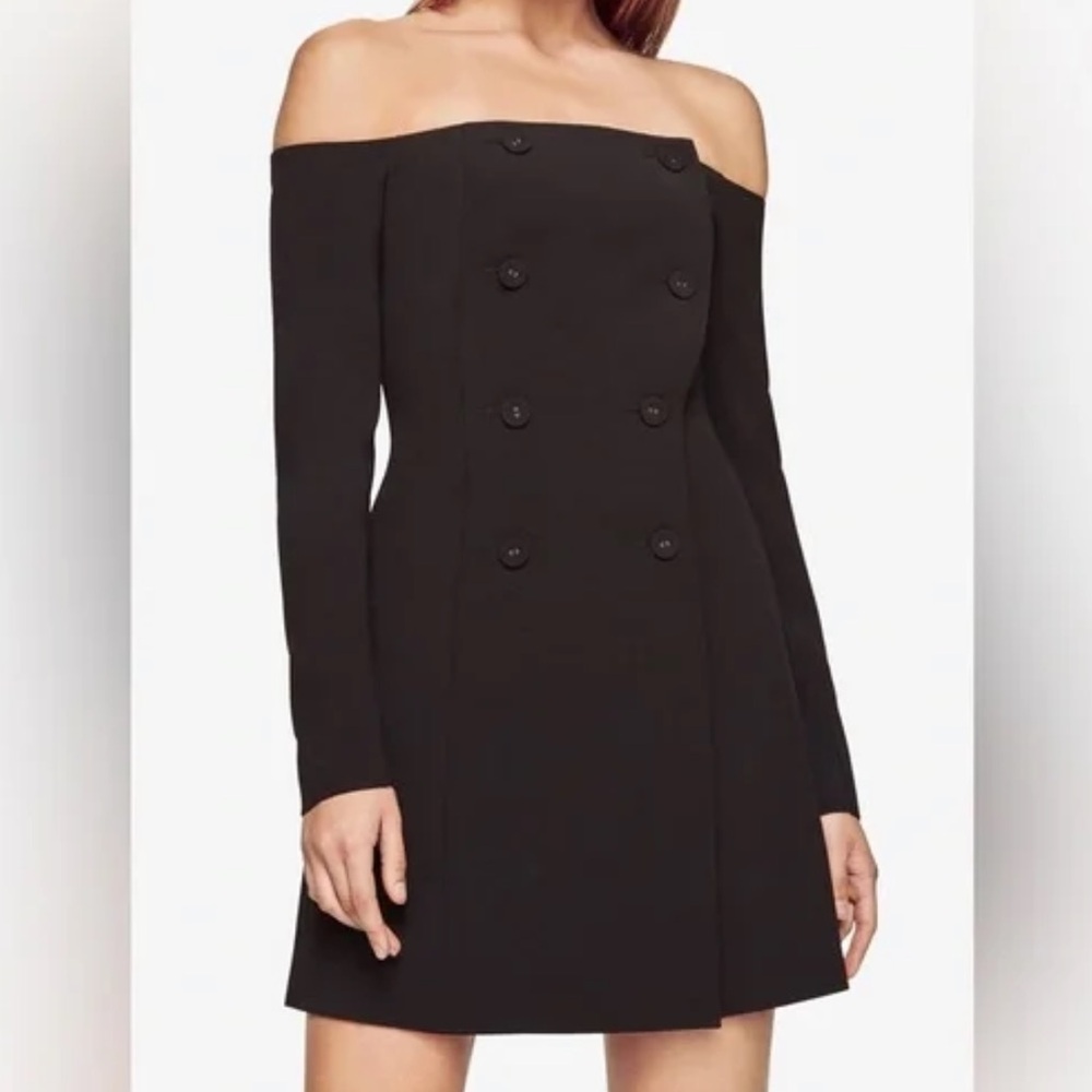 BCBGMaxazria Black Strapless Mini Dress